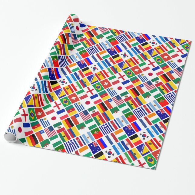 SOCCER 2014 emblem pattern Wrapping Paper (Unrolled)
