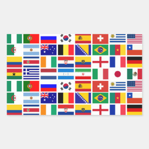 SOCCER 2014 flags pattern Rectangular Sticker