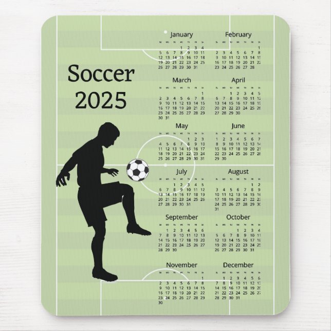 Soccer 2025 Calendar Mouse Pad (Front)