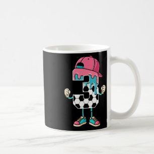 Soccer 3 Year Old Ice Cream Drip Youth 3rd Birthda Coffee Mug