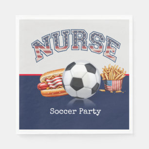 Soccer 4th July Independence Day America for nurse Napkin