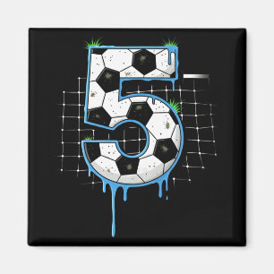 Soccer 5 Year Old Ice Cream Drip Youth 5th Birthda Magnet