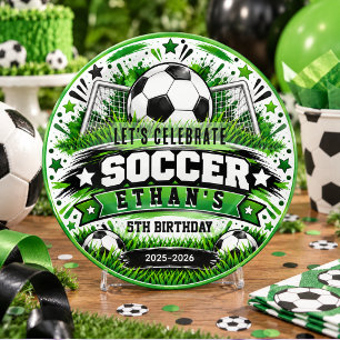 Soccer  5TH Birthday   Fun Sports Theme Kids Party Coaster