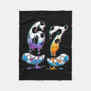 Soccer 67 Hands 6 7 Meme 6-7 Boys Teens Kids Dripn Fleece Blanket