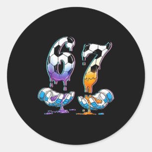 Soccer 67 Hands 6 7 Meme 6-7 Boys Teens Kids Dripp Classic Round Sticker