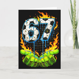 Soccer 67 Kids Ice Cream Drip Funny Six Seven Hand Card