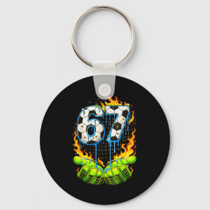 Soccer 67 Kids Ice Cream Drip Funny Six Seven Hand Key Ring