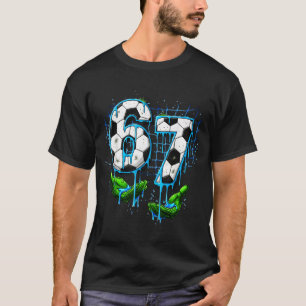 Soccer 67 Kids Ice Cream Drip Funny Six Seven Hand T-Shirt