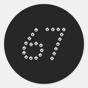 Soccer 67 Number Graphic _ Sports Jersey Six Seven Classic Round Sticker
