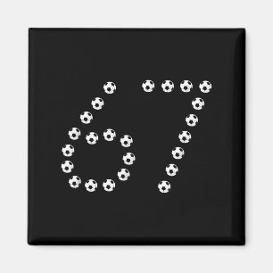 Soccer 67 Number Graphic _ Sports Jersey Six Seven Magnet