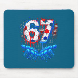 Soccer 67 six seven 4th of july red white blue dri mouse pad