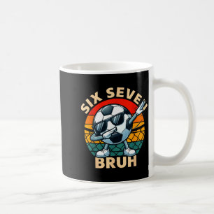 Soccer 67 Six Seven Bruh Dab Meme Cool Retro Funny Coffee Mug