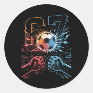 Soccer 67 Six Seven Funny Alpha Gen Meme For Boys Classic Round Sticker