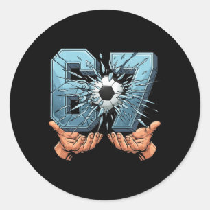 Soccer 67 Six Seven Funny Gen Alpha Meme Classic Round Sticker