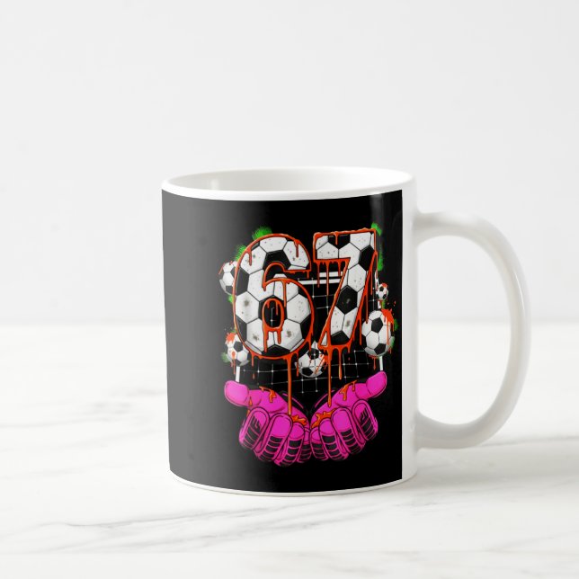 Soccer 67 Six Seven Funny Gen Alpha Meme Drip Boys Coffee Mug (Right)