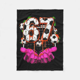 Soccer 67 Six Seven Funny Gen Alpha Meme Drip Boys Fleece Blanket