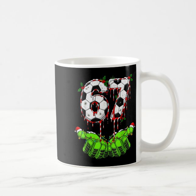 Soccer 67 Six Seven Funny Gen Alpha Meme Drip Chri Coffee Mug (Right)