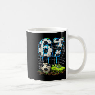 Soccer 67 six seven funny gen alpha meme drip coffee mug