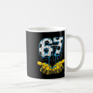 Soccer 67 Six Seven Funny Gen-alpha Meme Drip Kids Coffee Mug