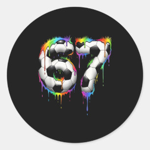 Soccer 67 Six Seven Funny Gen Alpha Meme Rainbow D Classic Round Sticker