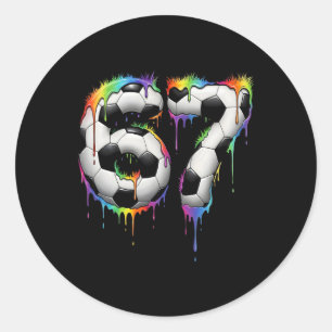 Soccer 67 Six Seven Funny Gen Alpha Meme Rainbow D Classic Round Sticker