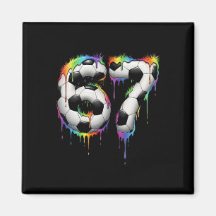 Soccer 67 Six Seven Funny Gen Alpha Meme Rainbow D Magnet