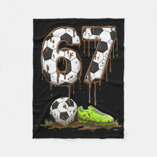 Soccer 67 Six Seven Meme Boys Teens Kids Gen Alpha Fleece Blanket