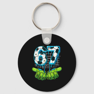 Soccer 67 Six Seven Meme Drip Youth Culture Tee Key Ring