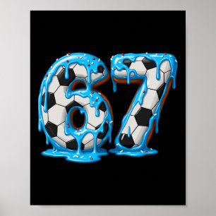 Soccer 67 Six Seven Meme Ice Cream Drip Funny Gen Poster