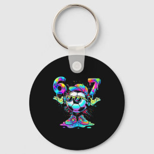Soccer 6 7 Meme Sungles Cool Vibes Colorful Funny Key Ring