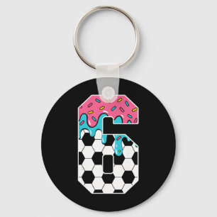 Soccer 6 Year Old Ice Cream Drip Youth 6th Birthda Key Ring