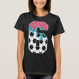 Soccer 6 Year Old Ice Cream Drip Youth 6th Birthda T-Shirt
