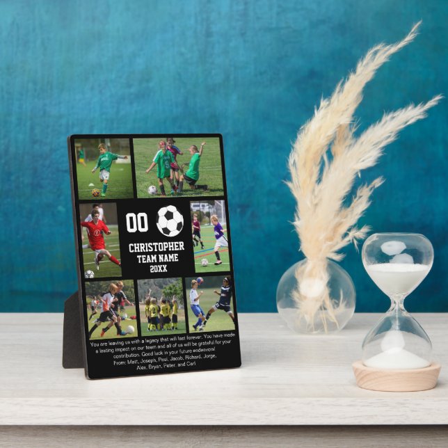 Soccer 7 photo collage team name plaque (Side)