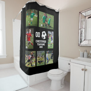 Soccer 7 photo collage team name shower curtain