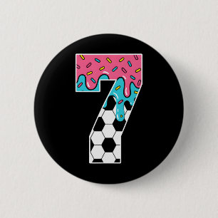 Soccer 7 Year Old Ice Cream Drip Youth 7th Birthda 6 Cm Round Badge