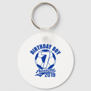 Soccer 7th Birthday Boy Kids Sports Footll Party G Key Ring
