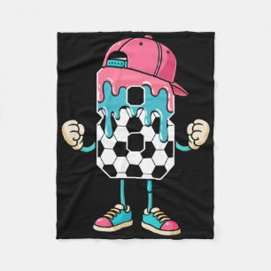 Soccer 8 Year Old Ice Cream Drip Youth 8th Birthda Fleece Blanket