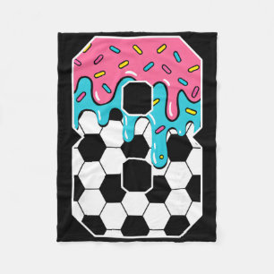 Soccer 8 Year Old Ice Cream Drip Youth 8th Birthda Fleece Blanket