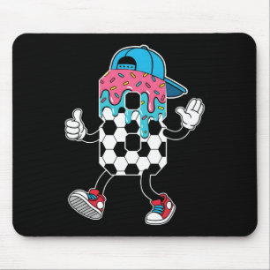 Soccer 8 Year Old Ice Cream Drip Youth 8th Birthda Mouse Pad