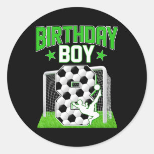 Soccer 8th Birthday Boy 8 Year Old Sport Fan 8yr B Classic Round Sticker