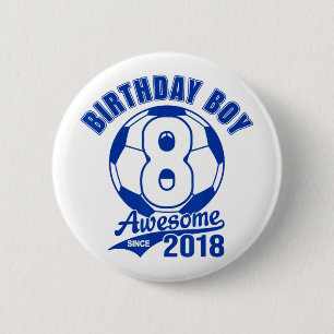 Soccer 8th Birthday Boy Kids Sports Footll Party G 6 Cm Round Badge