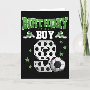 Soccer 9th Birthday Boy 9 Year Old Sport 9yr Boys Card