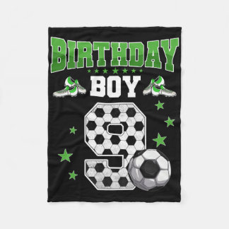 Soccer 9th Birthday Boy 9 Year Old Sport 9yr Boys  Fleece Blanket
