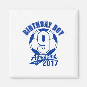 Soccer 9th Birthday Boy Kids Sports Footll Party G Magnet