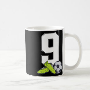 Soccer 9th Birthday Footller Boys Kids 9 Year Old  Coffee Mug