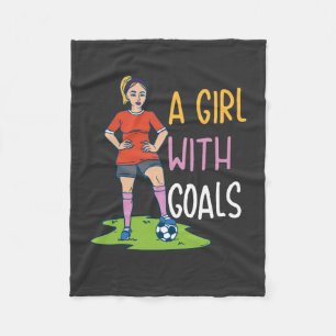 Soccer - A Girl With Goals Fleece Blanket