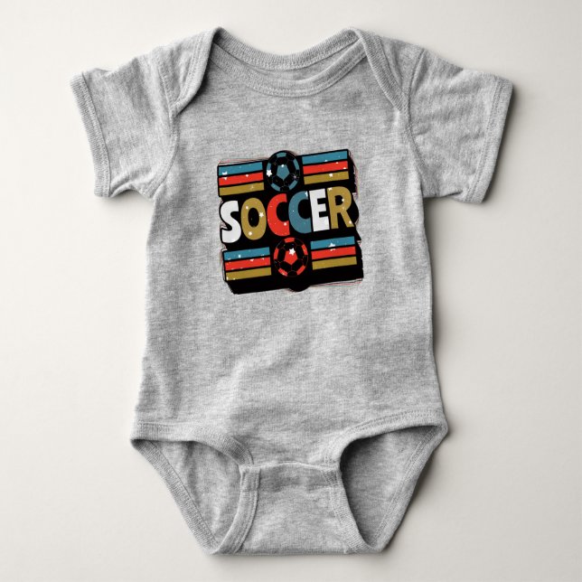 Soccer Abstract Word Art - Minimalist Baby Bodysuit (Front)