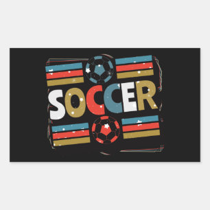 Soccer Abstract Word Art - Minimalist Rectangular Sticker