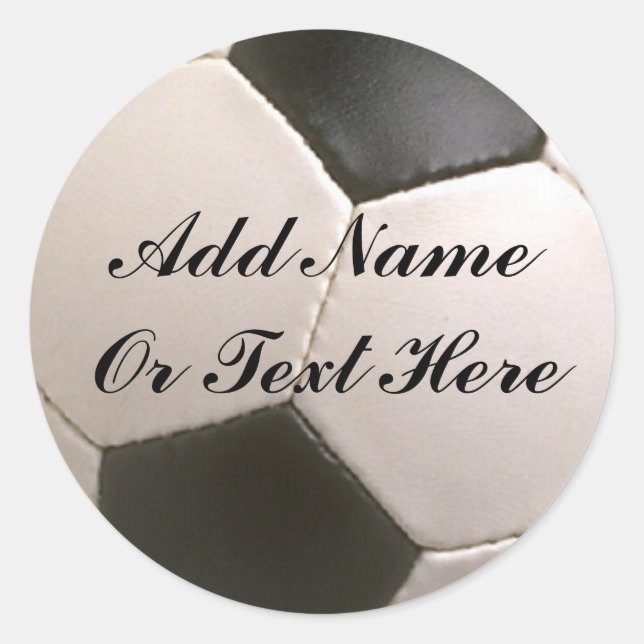 SOCCER-- ADD NAME OR TEXT HERE-STICKER CLASSIC ROUND STICKER (Front)