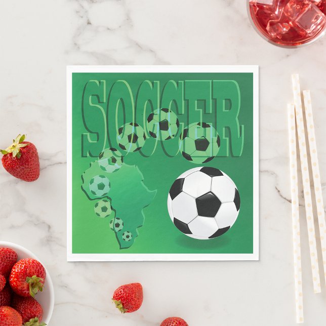 Soccer Africa Bold Green Football Napkin (Creator Uploaded)
